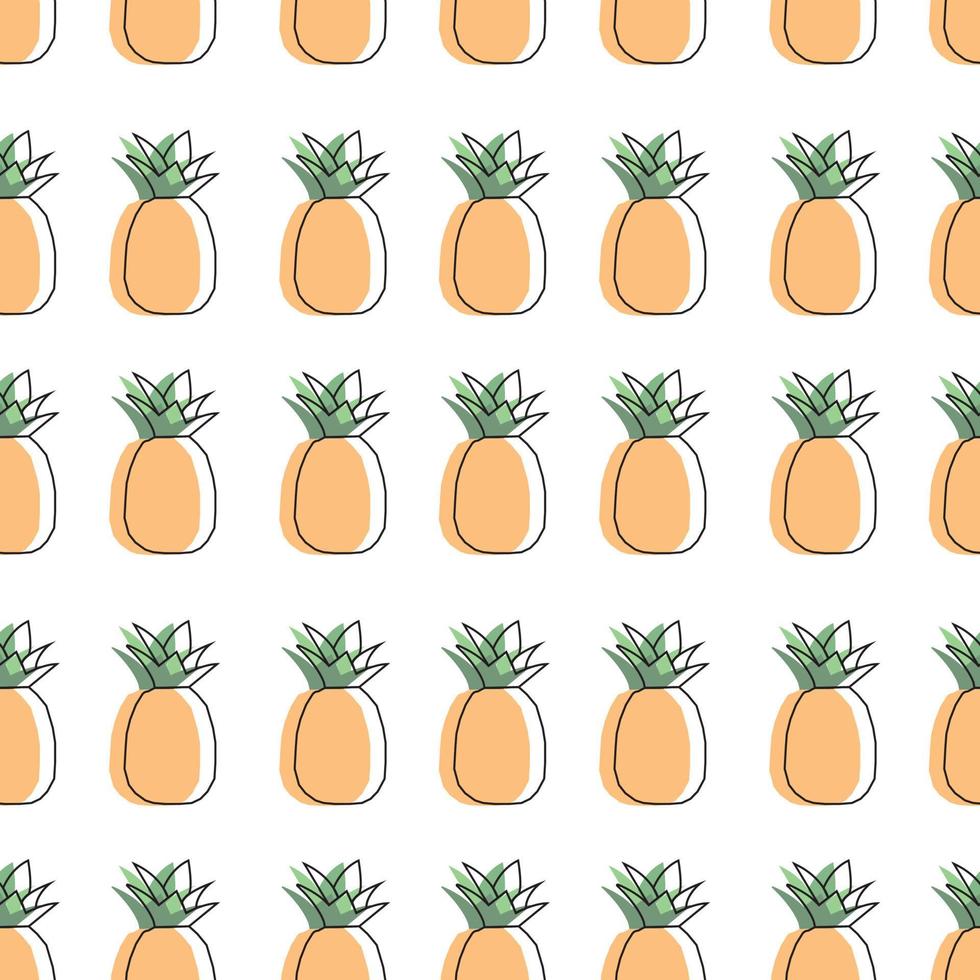 vector seamless pattern with pineapple