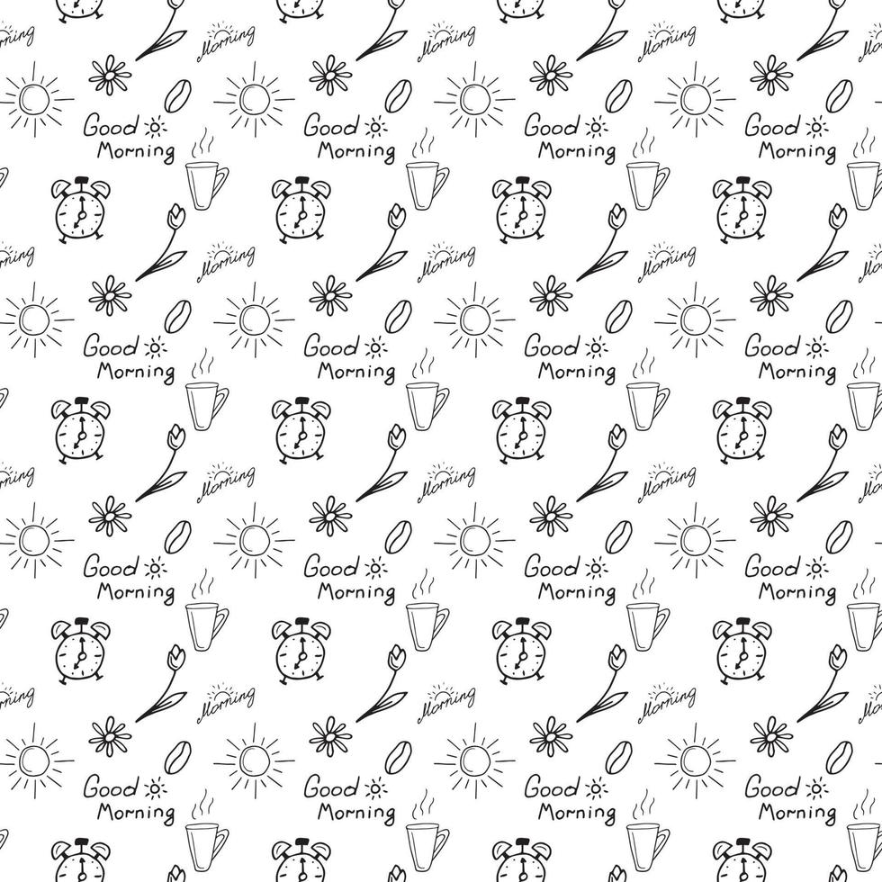 pattern on the theme of good morning vector