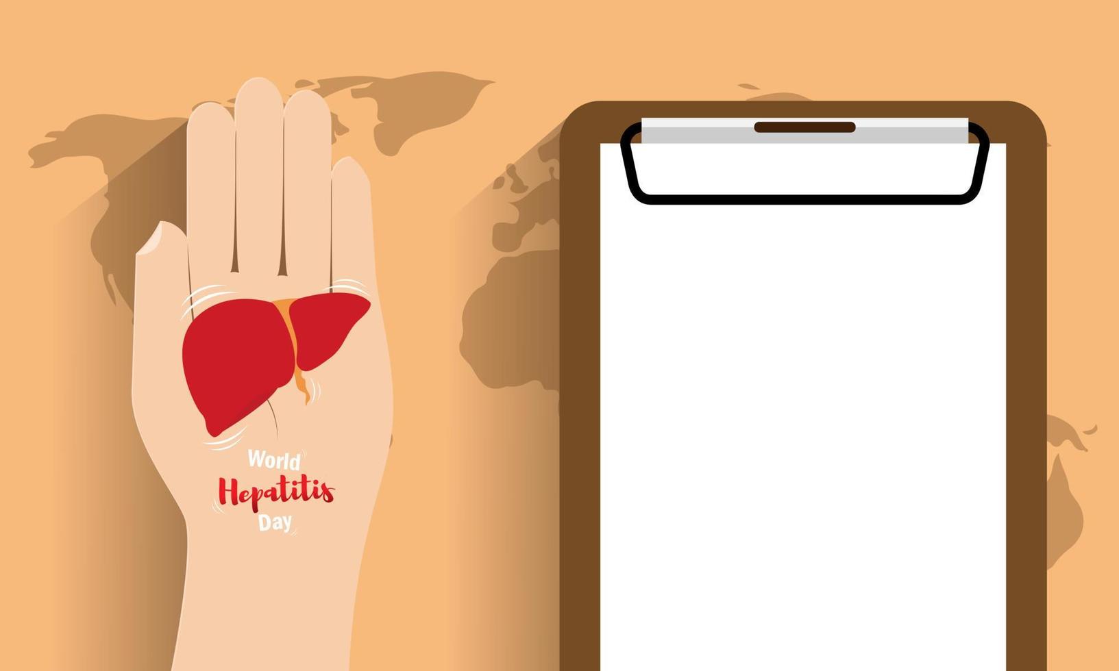 concepto de hepatitis. ilustración vectorial, pancarta o afiche para el día mundial de la hepatitis. vector