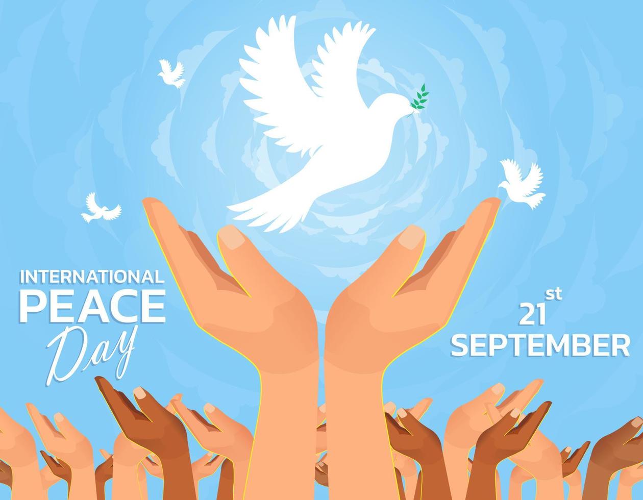 International Peace Day concept. Illustration concept present peace world. Vector illustrate.