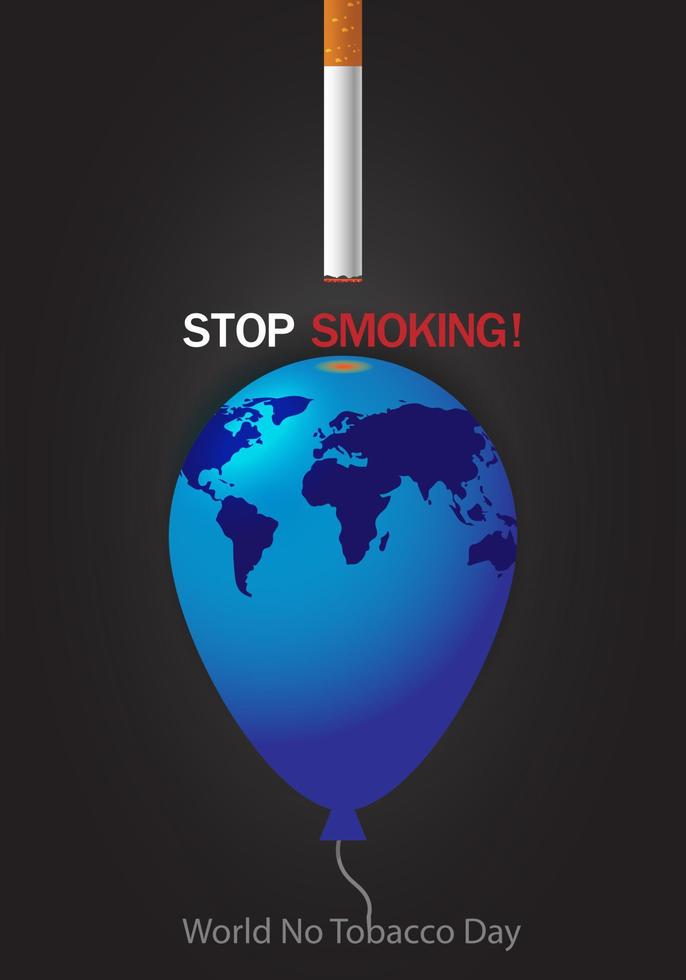 ilustración vectorial, afiche, fondo o pancarta para el día mundial sin tabaco. dejar de fumar vector