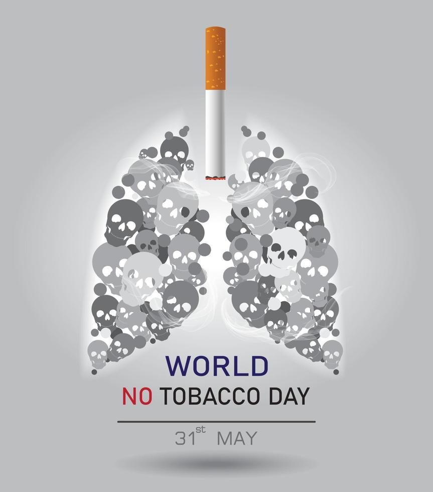 ilustración vectorial, afiche, fondo o pancarta para el día mundial sin tabaco. dejar de fumar vector