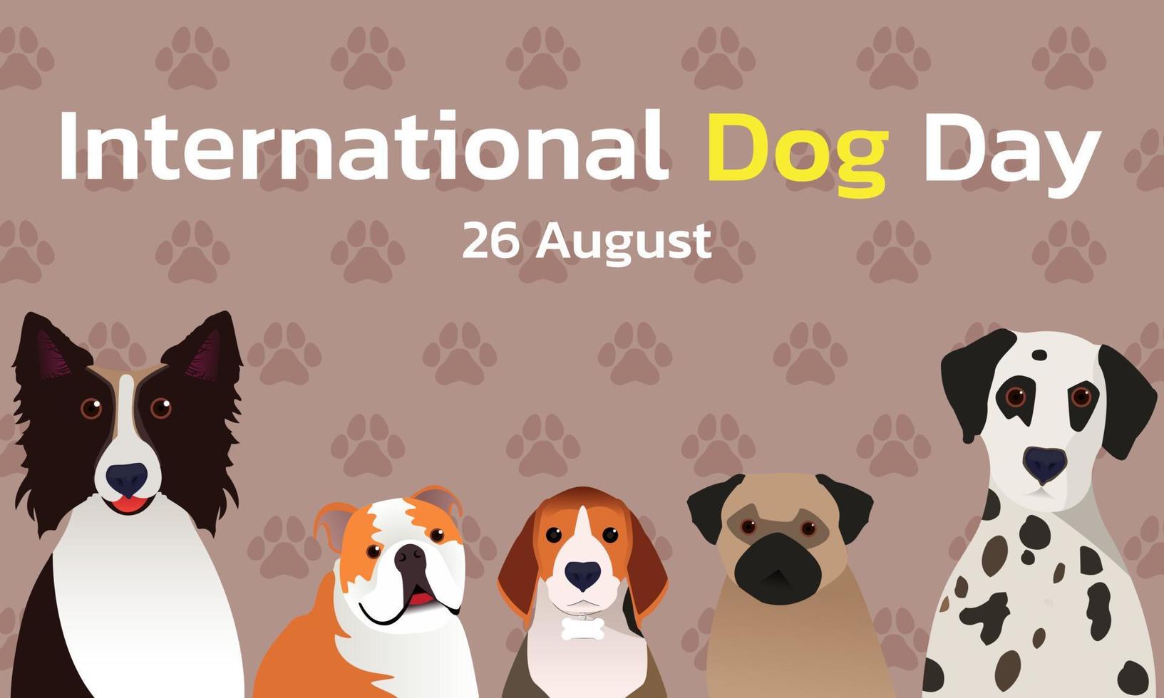 Happy National Dog Day 26 August. National Dog Day Vector Illustration