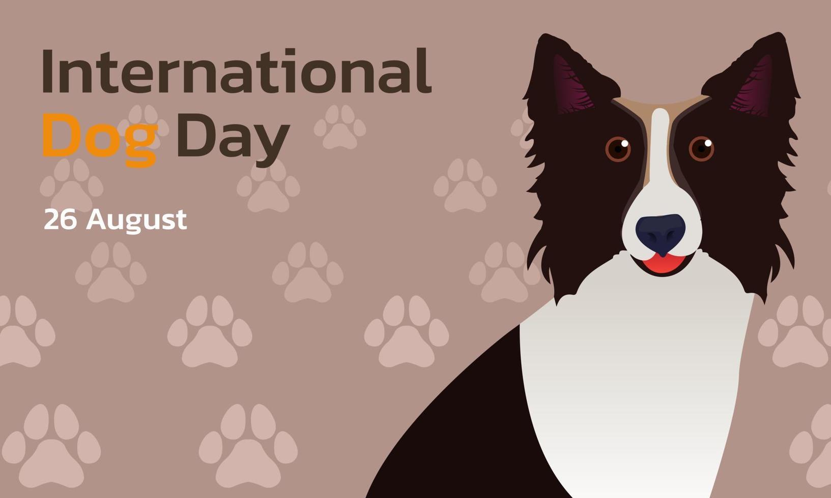 Happy National Dog Day 26 August. National Dog Day Vector Illustration. Great for card, Banner and emblem.