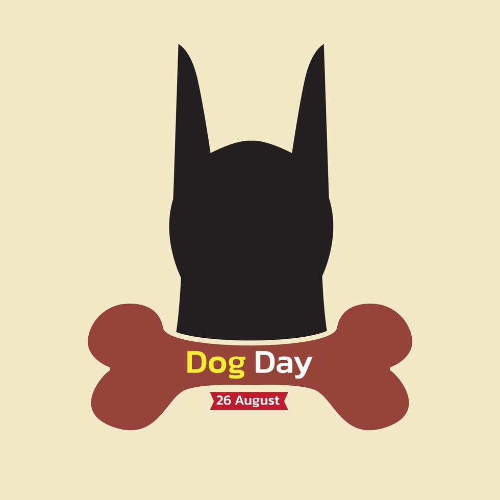 feliz día nacional del perro 26 de agosto. ilustración vectorial del día nacional del perro. ideal para tarjetas, pancartas y emblemas. vector