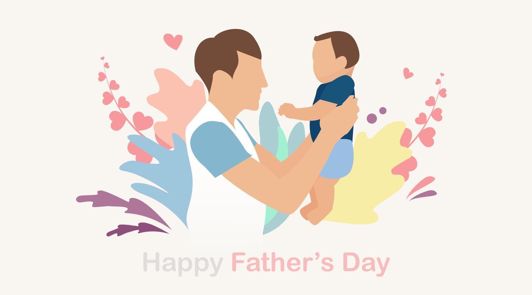 feliz concepto del día internacional del padre, se puede utilizar para tarjetas, afiches, sitios web, antecedentes de folletos. ilustración vectorial vector