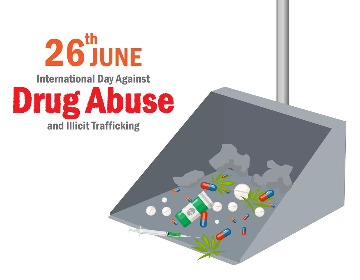 26 June. International day against drug abuse and illicit trafficking banner. vector. vector