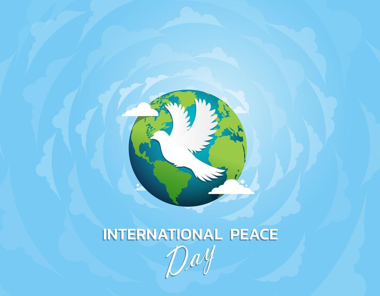 concepto del día internacional de la paz. ilustración concepto actual mundo de la paz. ilustración vectorial. vector
