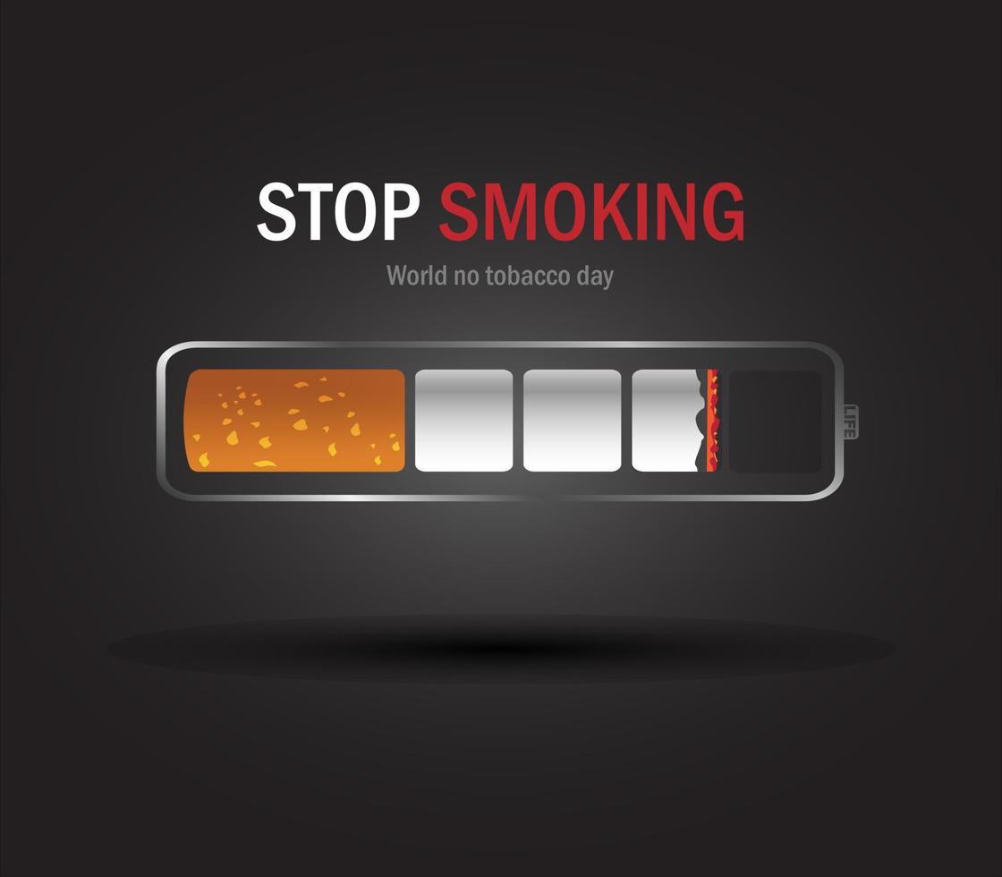 ilustración vectorial, afiche, fondo o pancarta para el día mundial sin tabaco. dejar de fumar vector