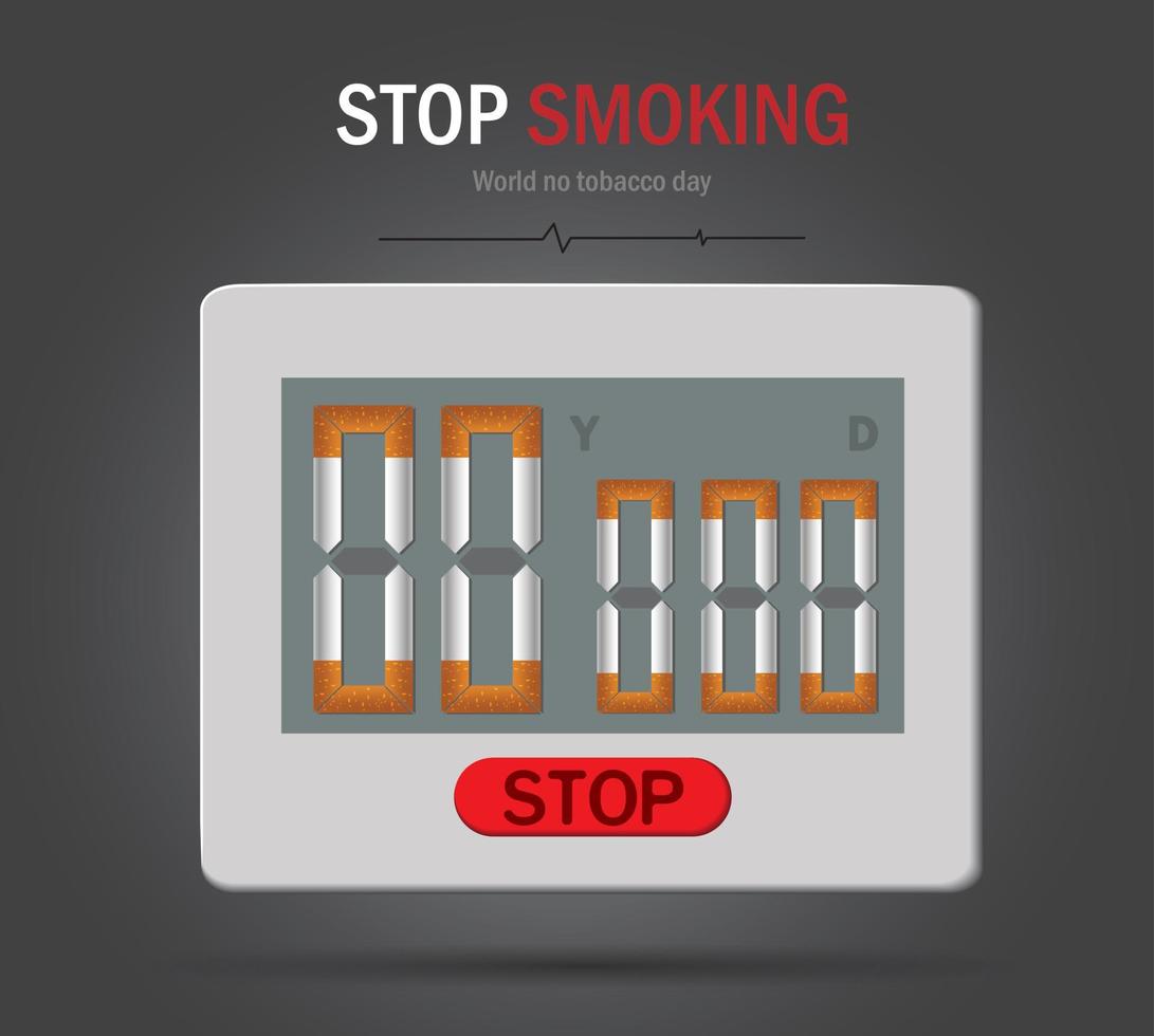 Vector illustration, poster ,Background or banner for world no tobacco day. stop tobacco