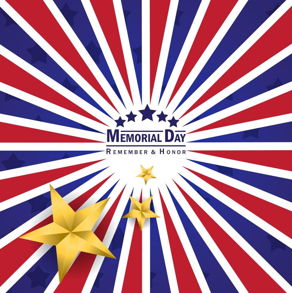 Memorial Day Background Design.Honoring All Who Served. Vector Illustration.