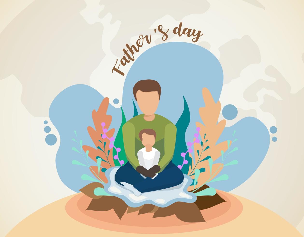 feliz concepto del día internacional del padre, se puede utilizar para tarjetas, afiches, sitios web, antecedentes de folletos. ilustración vectorial vector