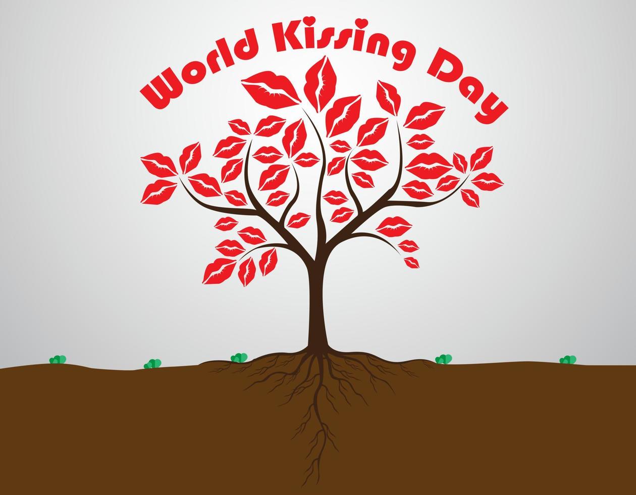 World Kissing Day lettering in lips. Template for card, poster, print. vector