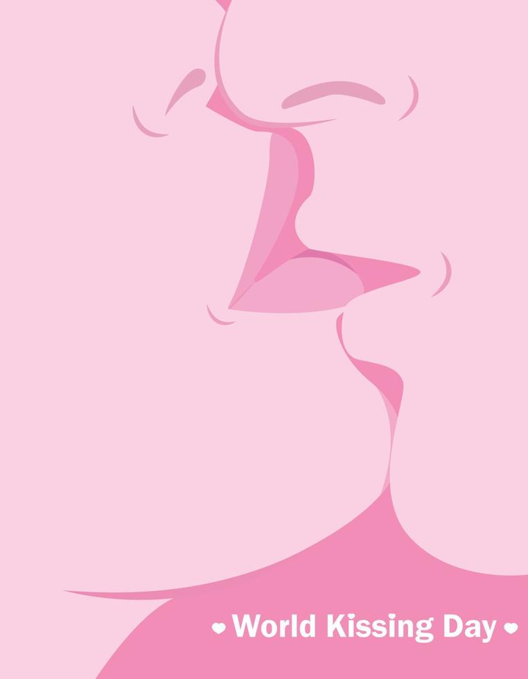 World Kissing Day lettering in lips. Template for card, poster, print. vector