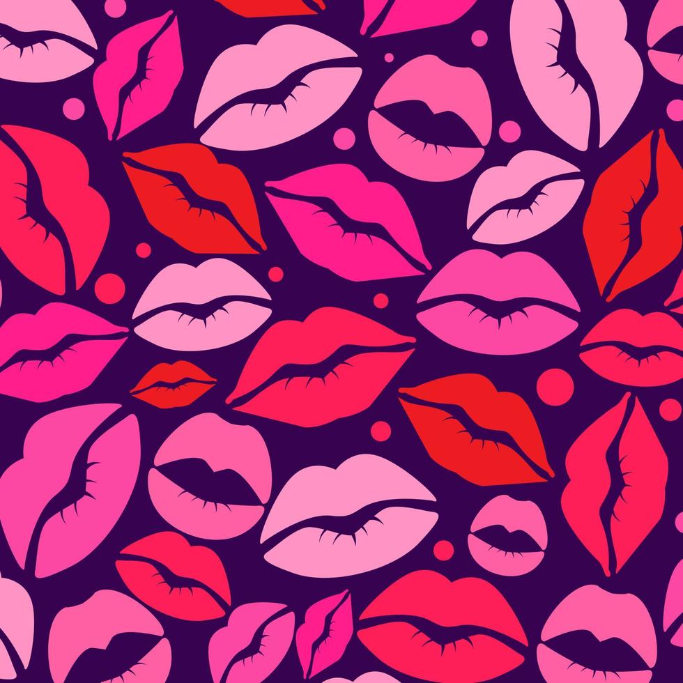 World Kissing Day lettering in lips. Template for card, poster, print. vector