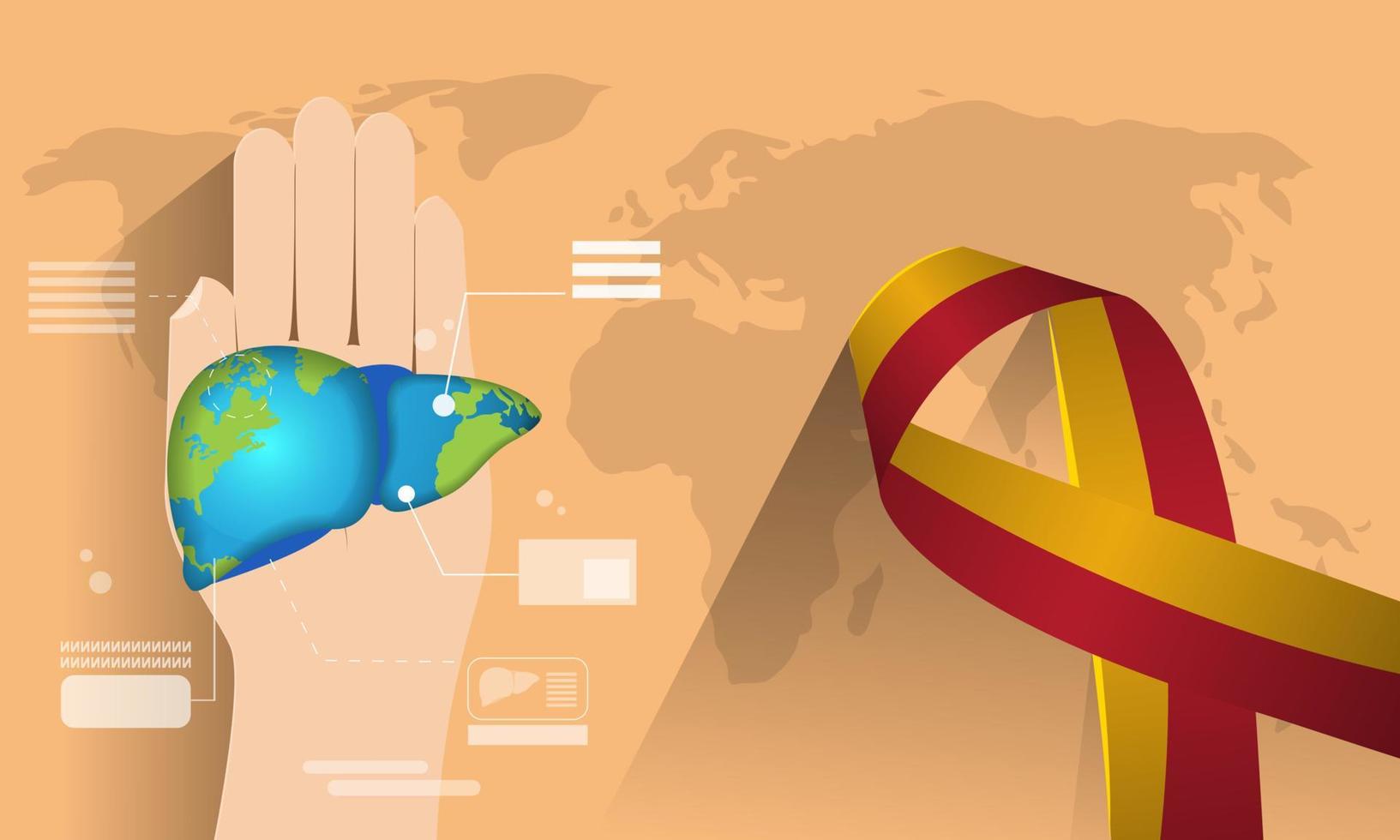 Concept of hepatitis. Vector illustration, banner or poster for world hepatitis day.