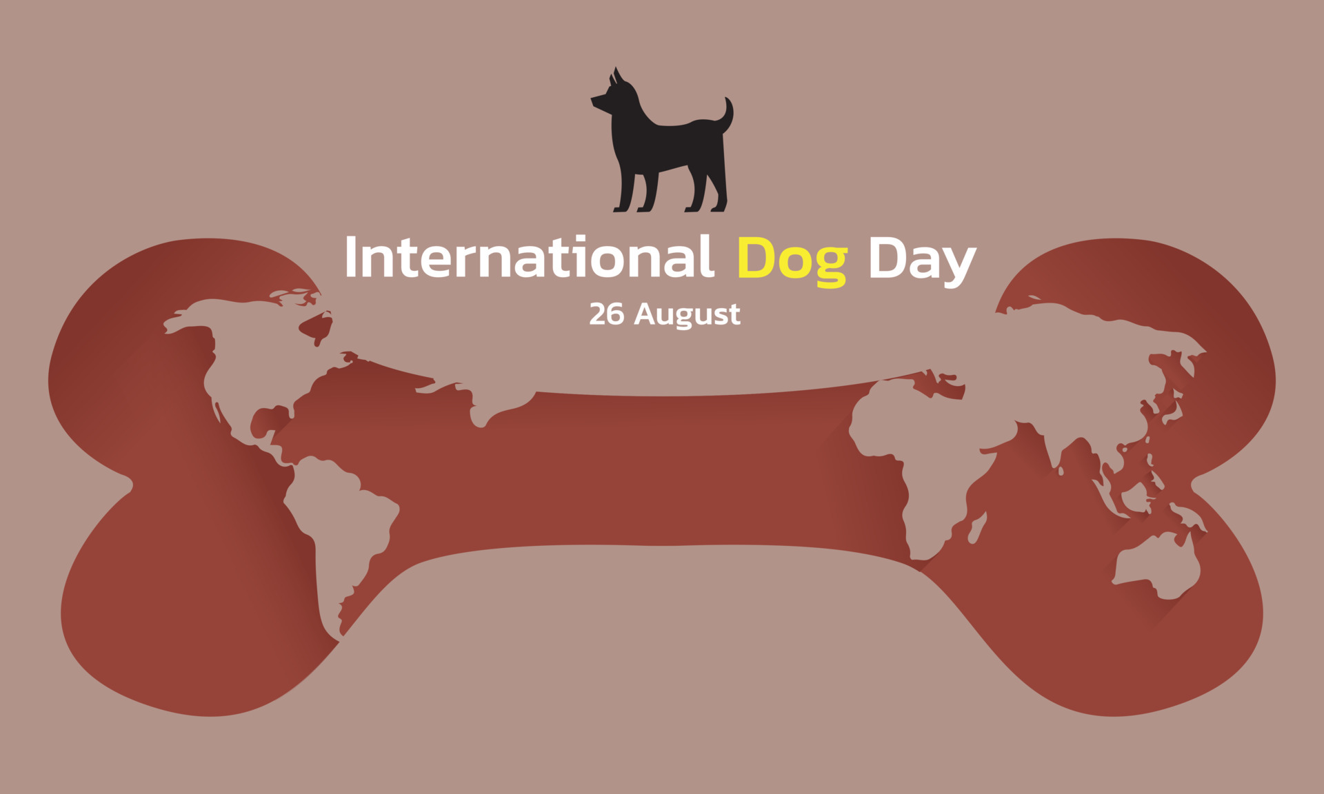Happy National Dog Day 26 August. National Dog Day Vector Illustration