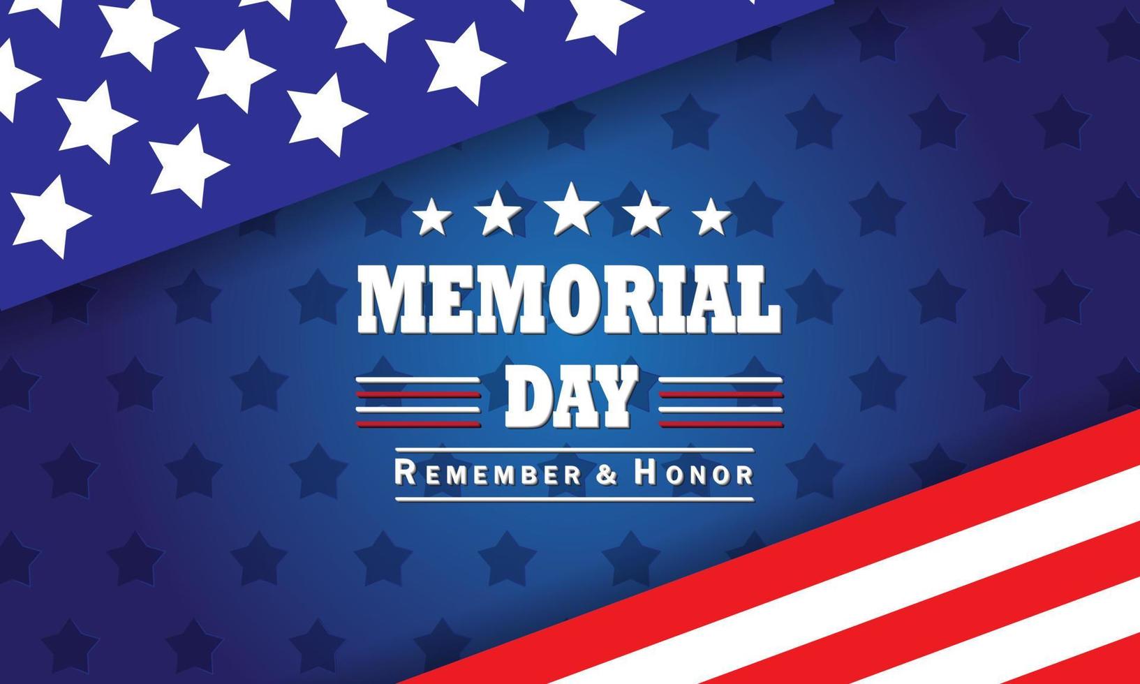 Memorial Day Background Design.Honoring All Who Served. Vector Illustration.