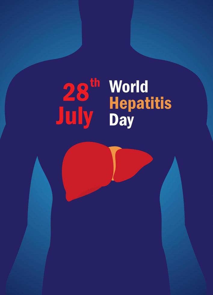concepto de hepatitis. ilustración vectorial, pancarta o afiche para el día mundial de la hepatitis. vector