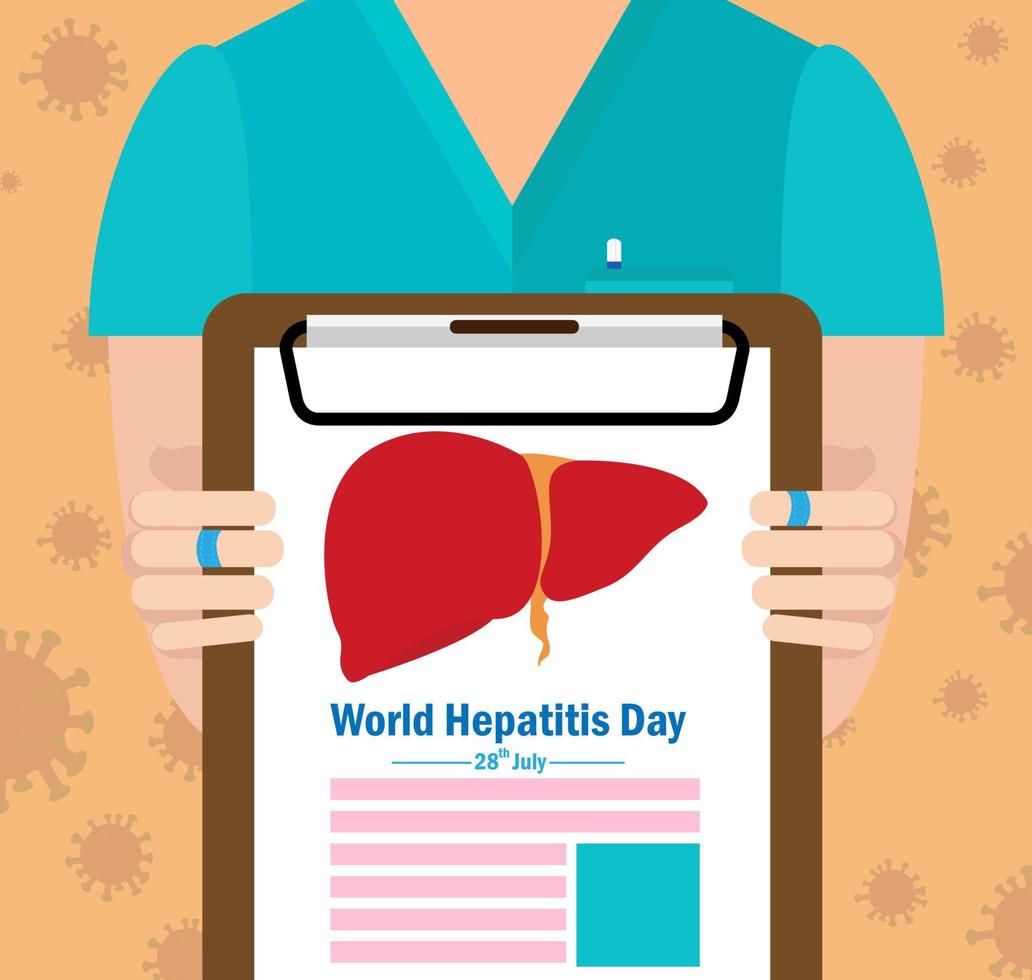 Concept of hepatitis. Vector illustration, banner or poster for world hepatitis day.