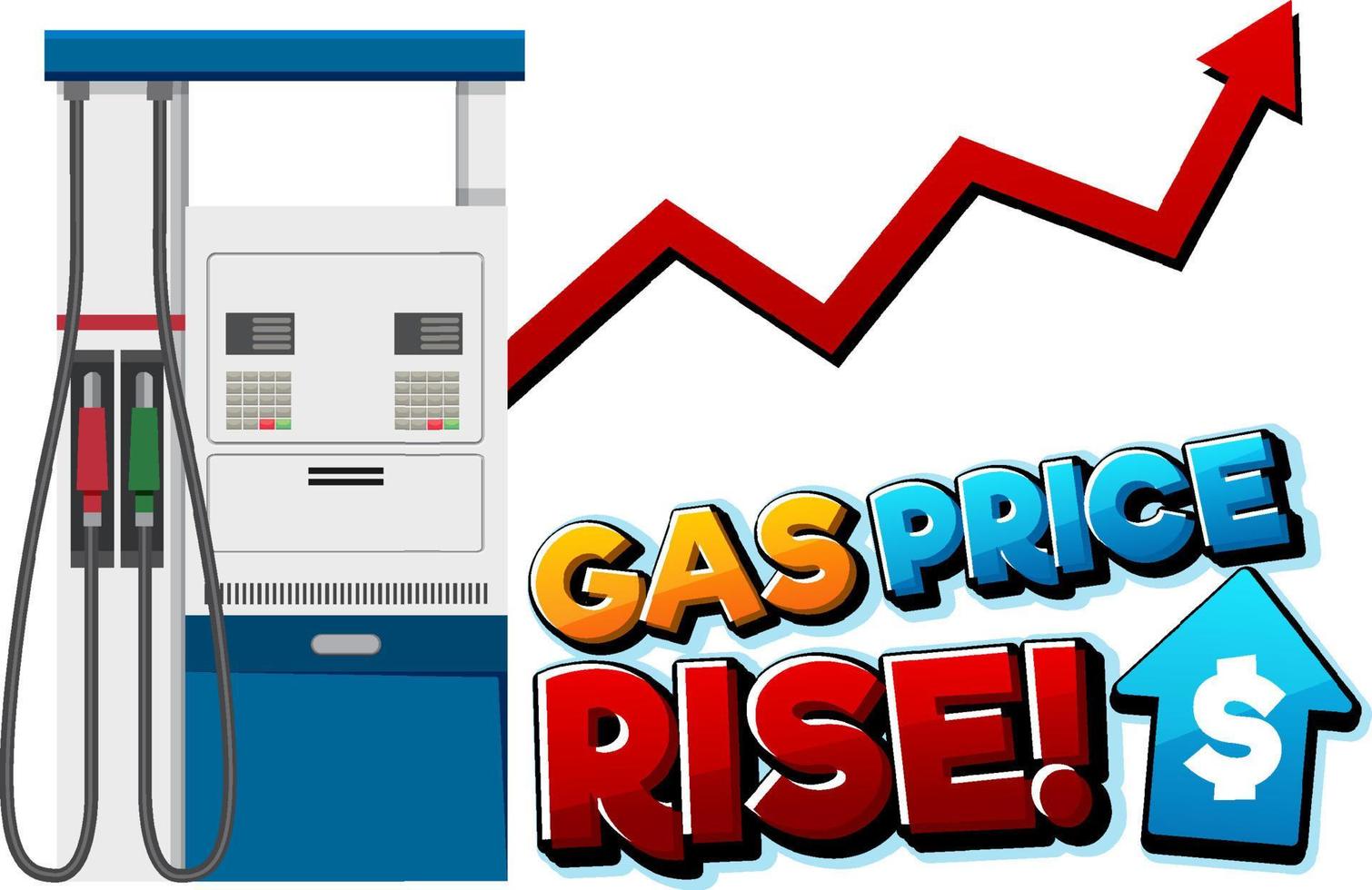 Gas price rise font logo design vector