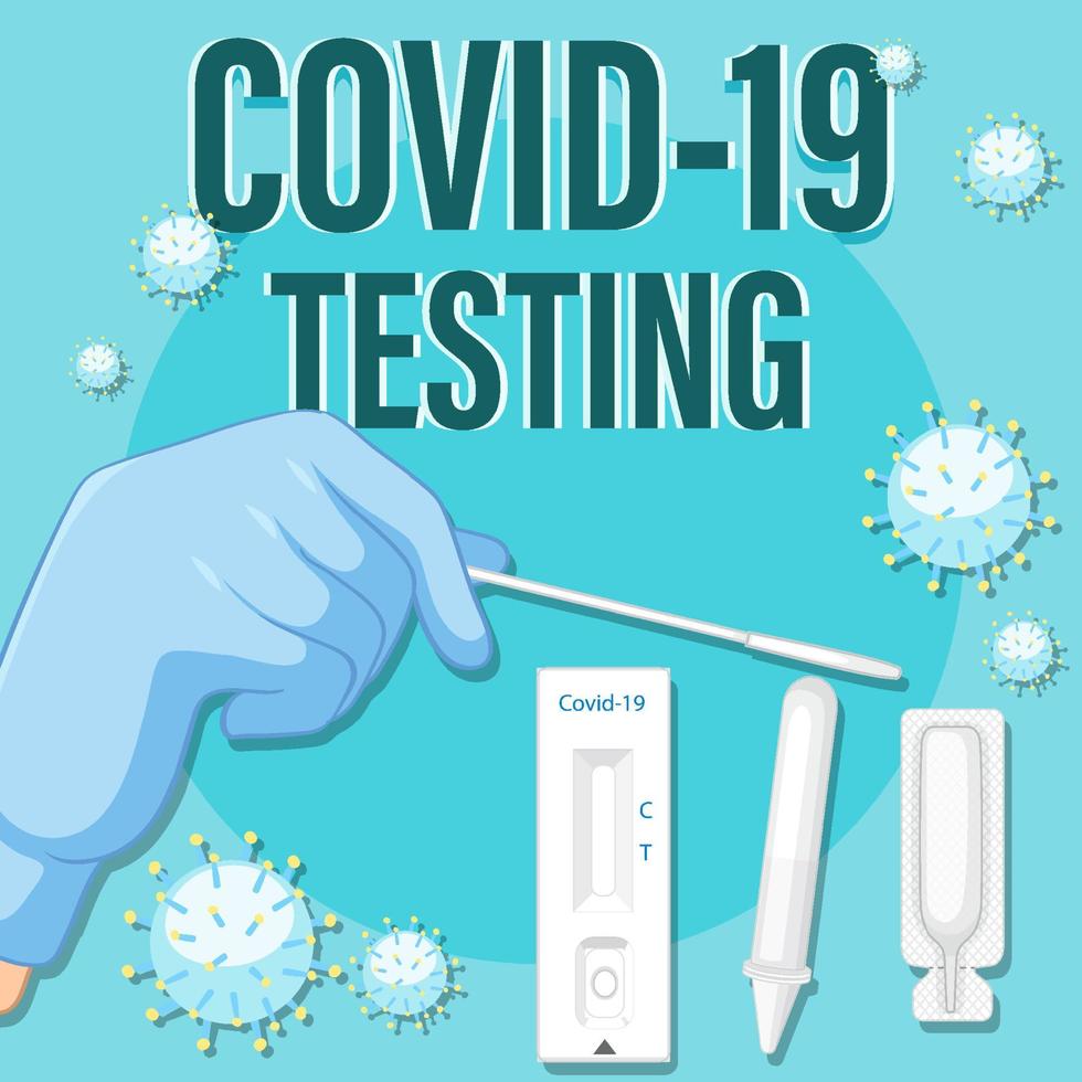 Covid 19 testing with antigen test kit vector