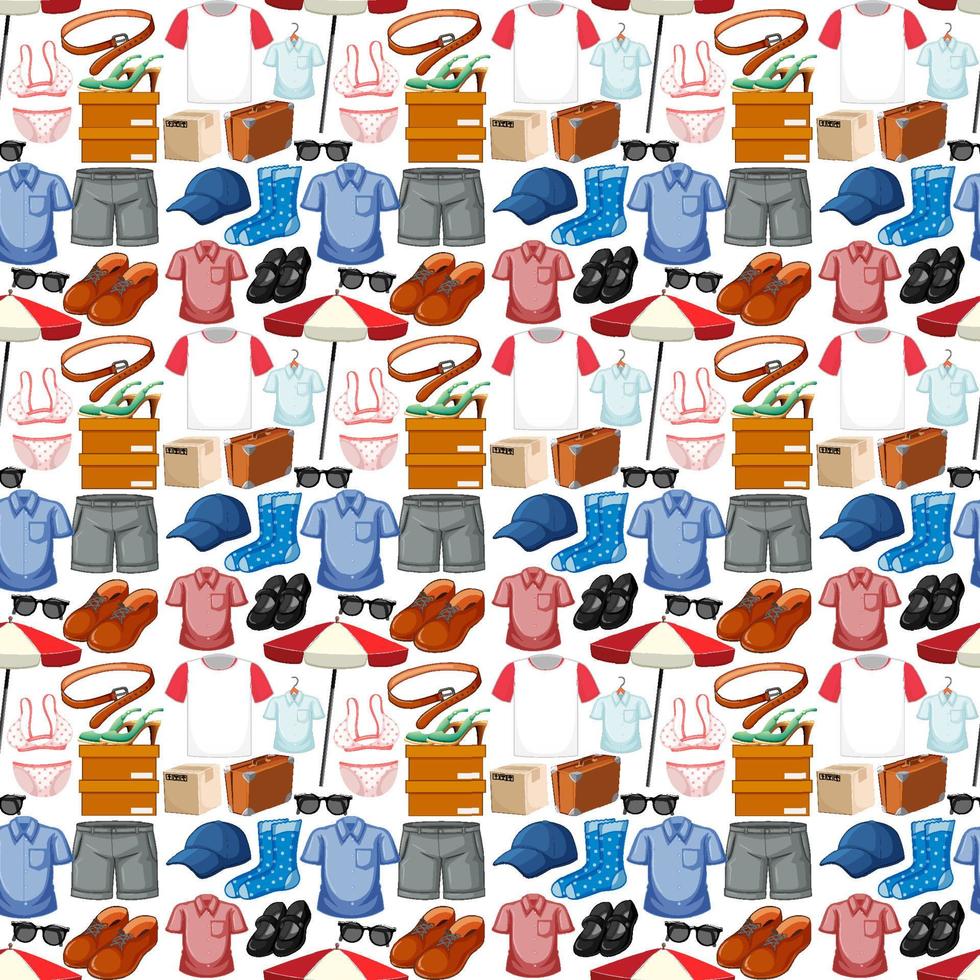 Seamless background design with cloth theme on white background vector