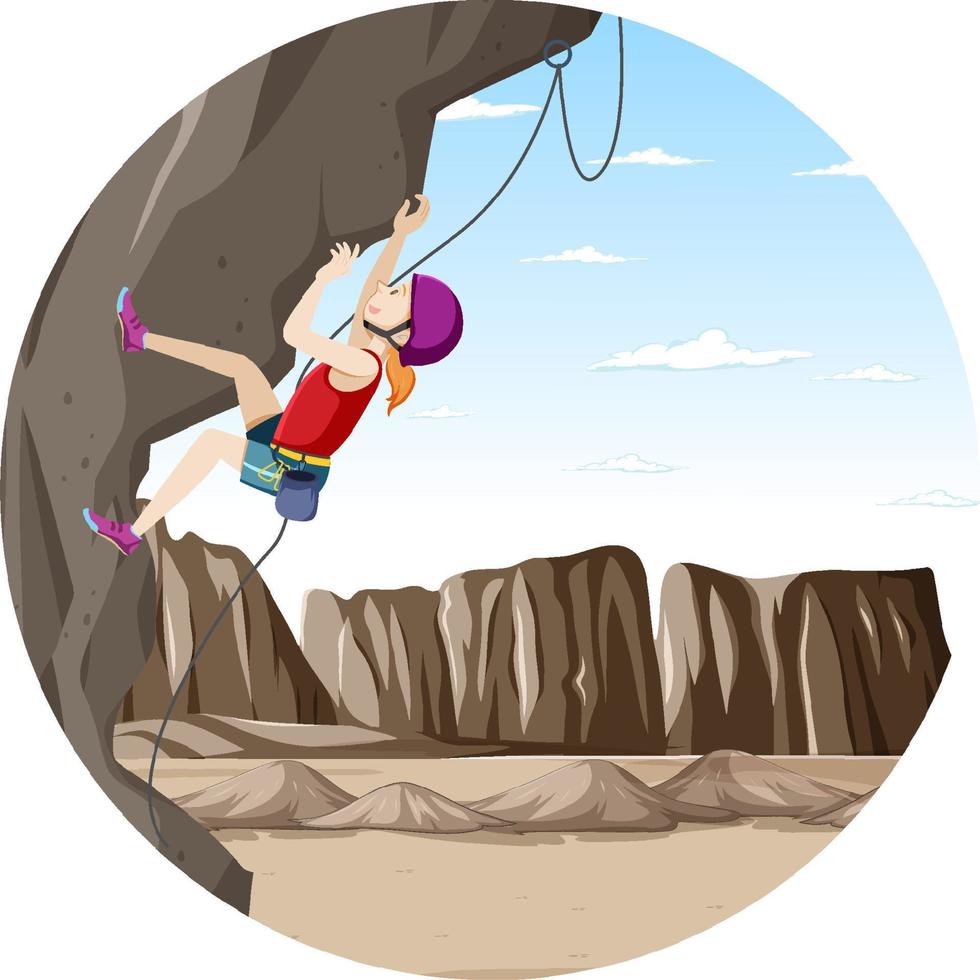 Rock climbing badge isolated vector