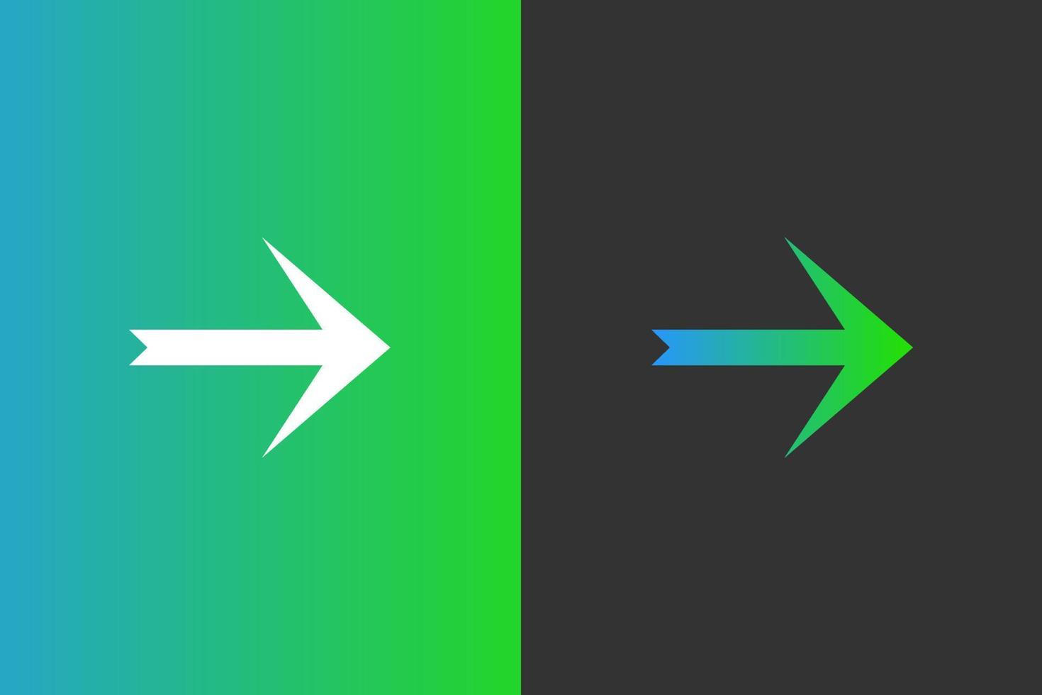 icono de flecha signos símbolos azul verde vector elegante y moderno para su negocio