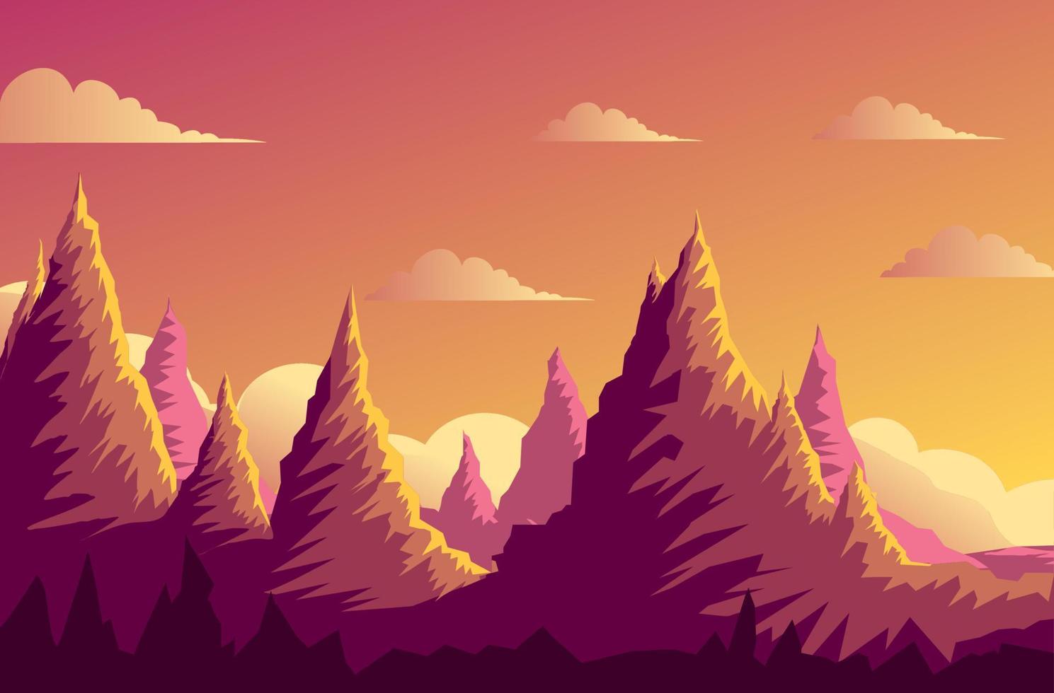 hermoso vector paisaje ilustración pacífica