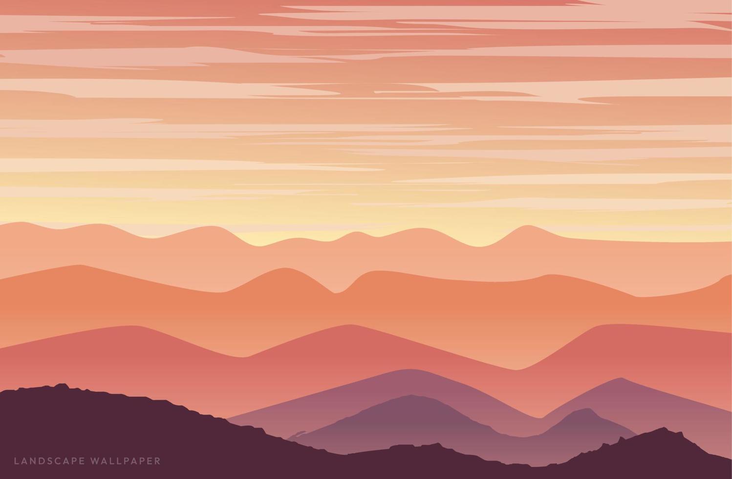 Beautiful vector landscape illustration peaceful