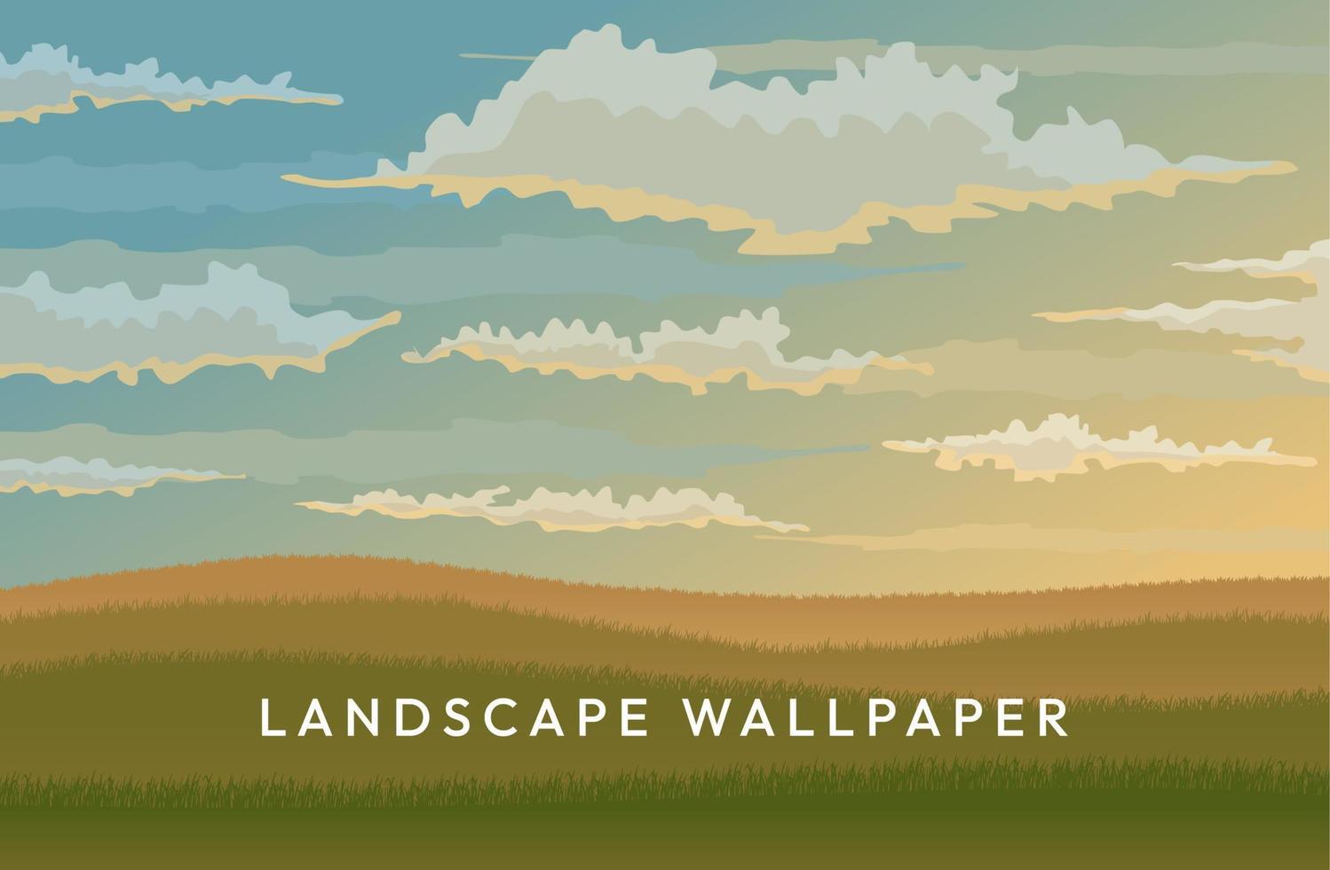 Beautiful vector landscape illustration peaceful