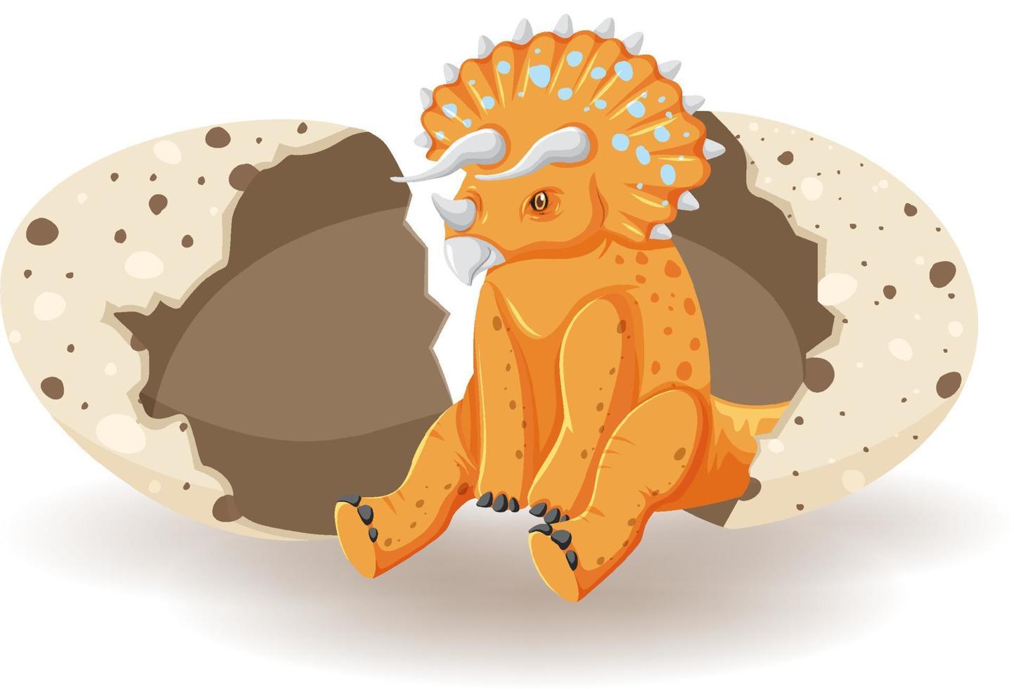 Triceratops hatching from egg vector