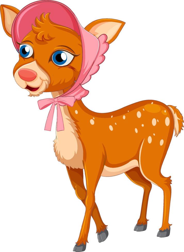 Cute deer cartoon character vector