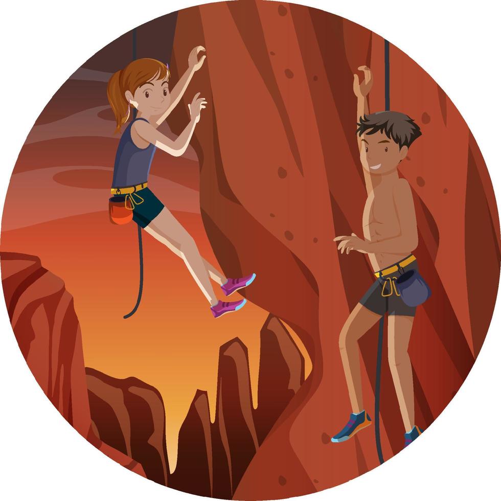 Rock climbing badge isolated vector