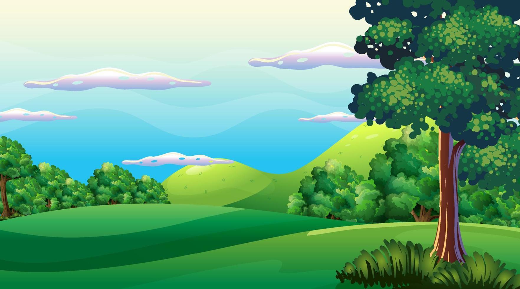 A natural scene green landscape vector