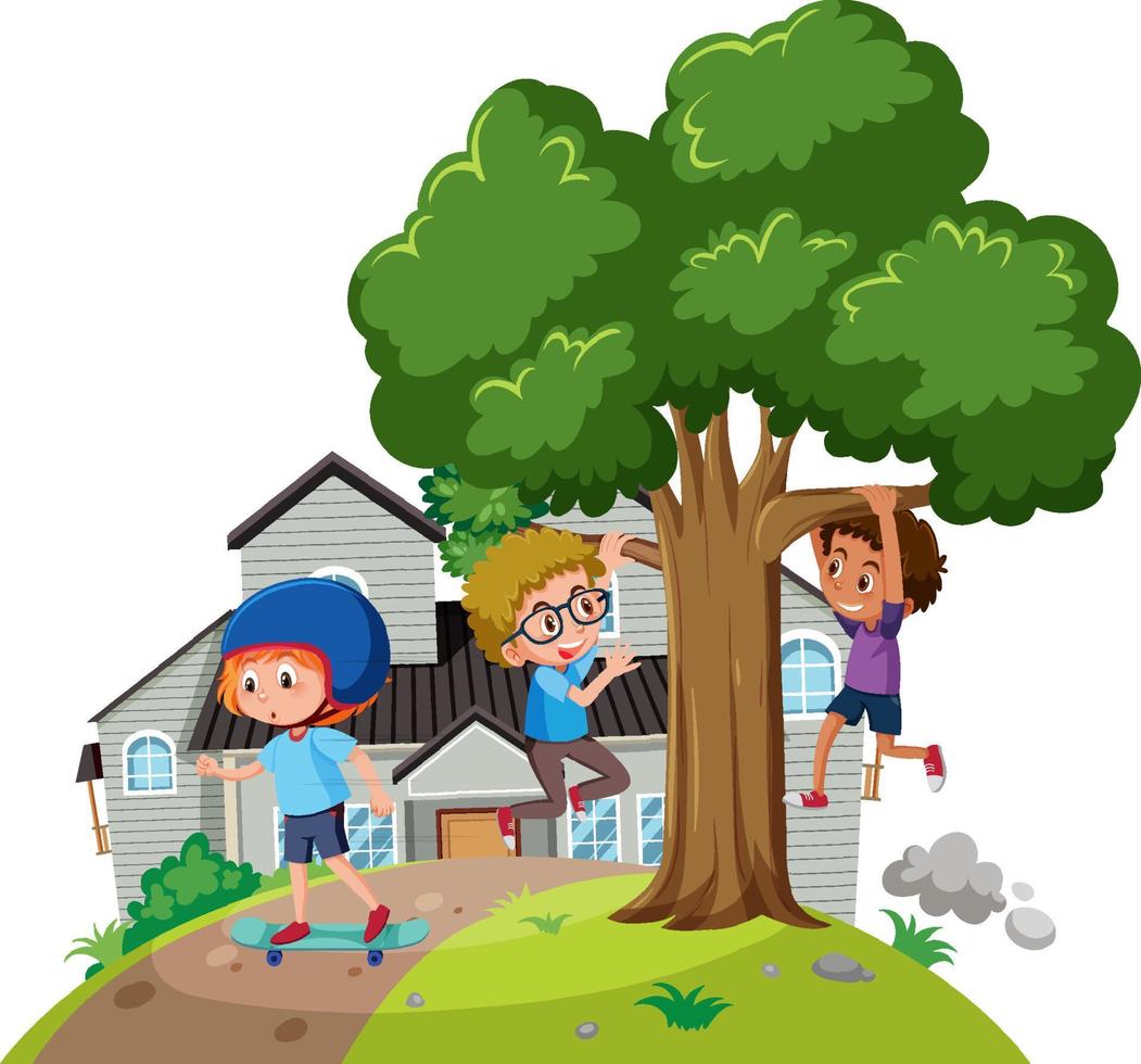 Isolated scene with people cartoon character vector