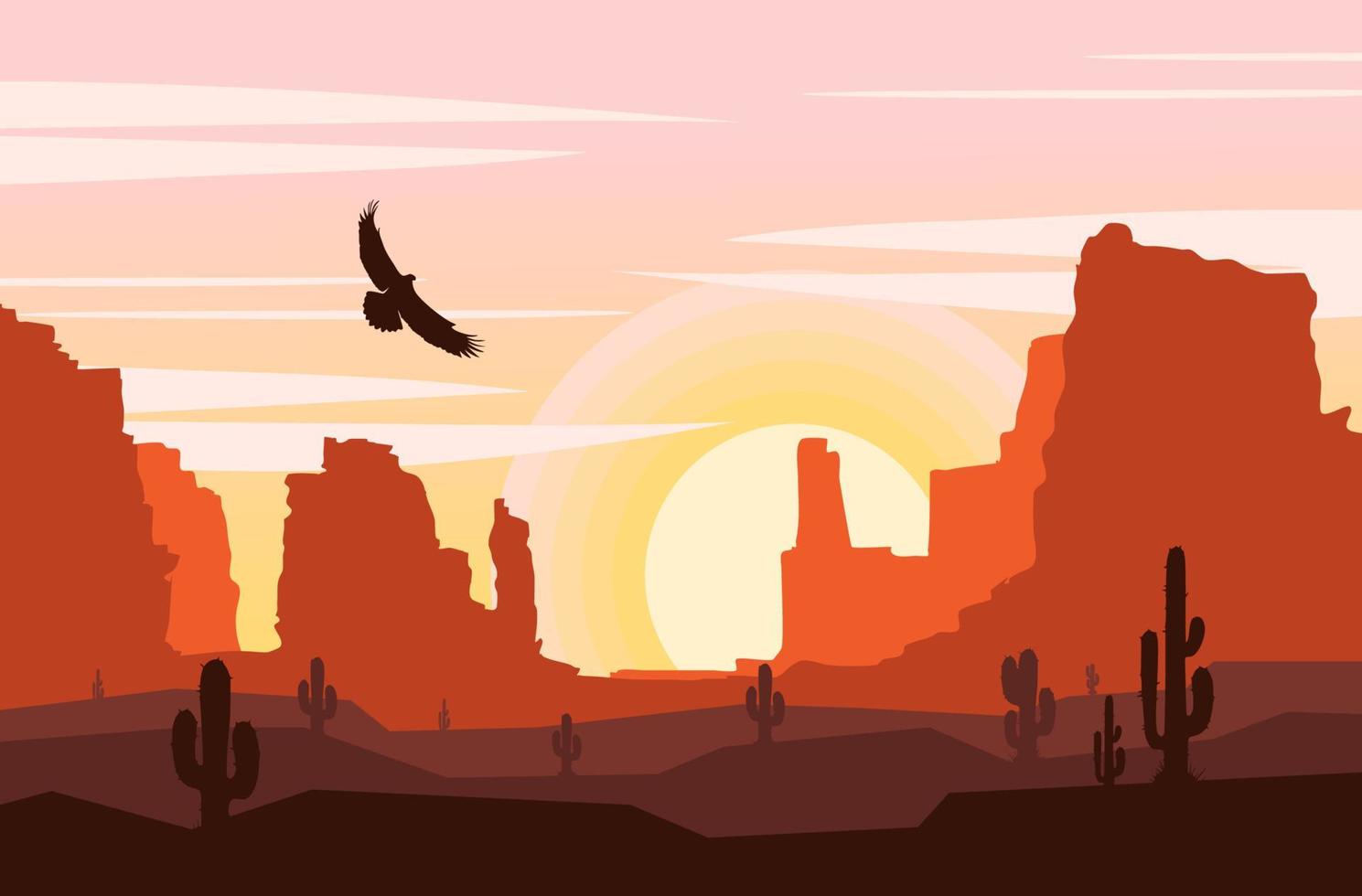 hermoso vector paisaje ilustración pacífica