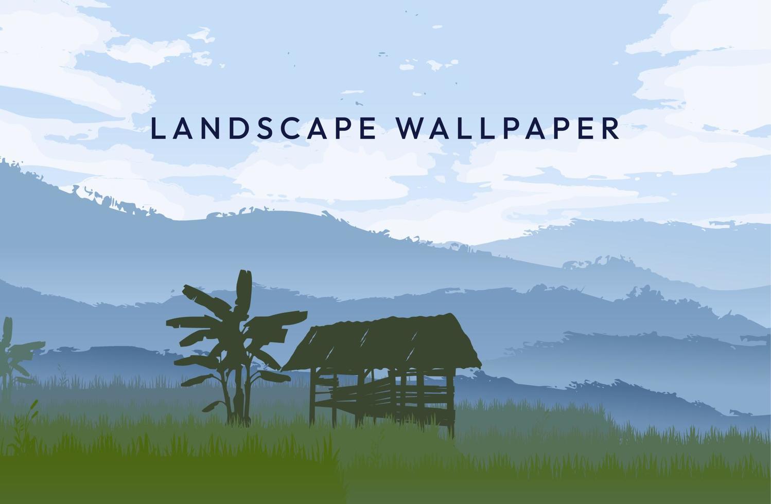 Beautiful vector landscape illustration peaceful