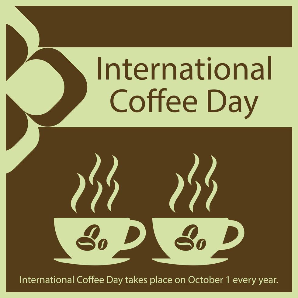International Coffee Day takes place on October 1 every year. vector