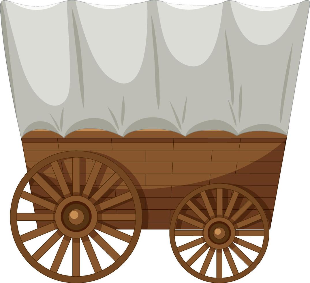Wagon train on white background vector