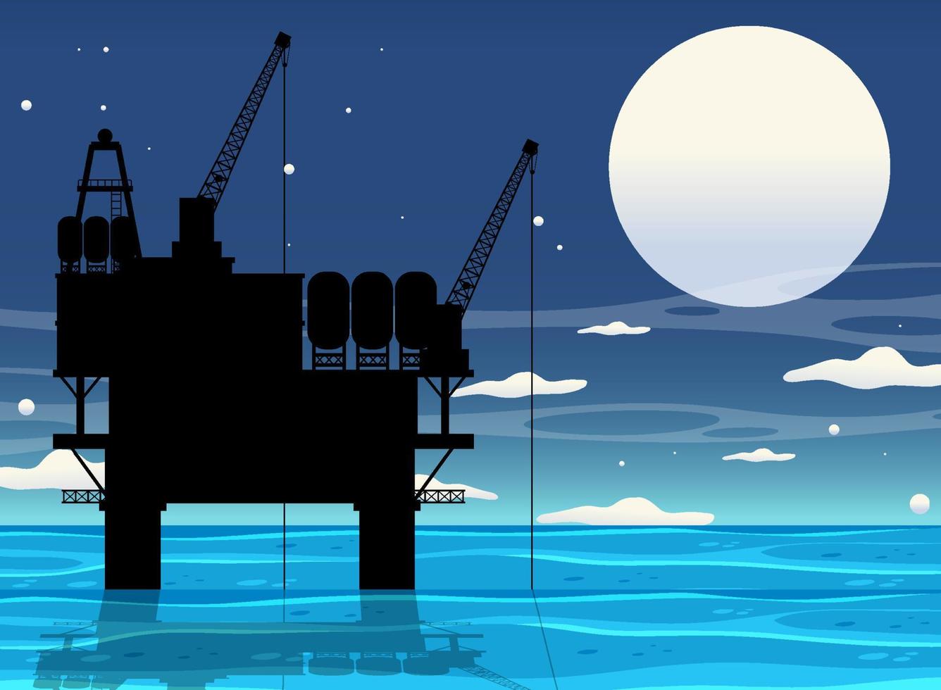 Petroleum industry concept with offshore oil platform vector