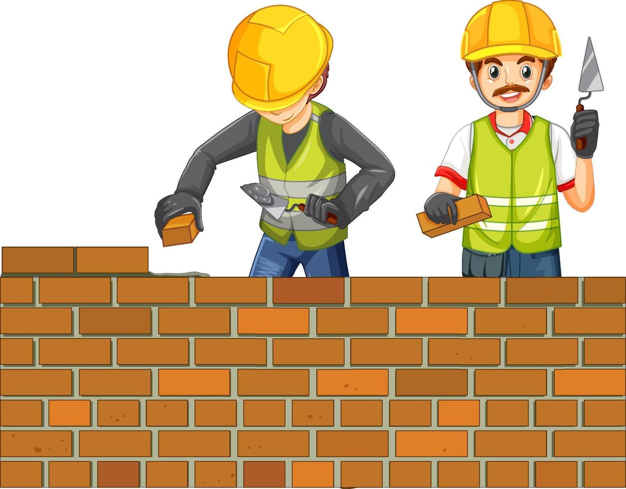 Construction worker cartoon character vector