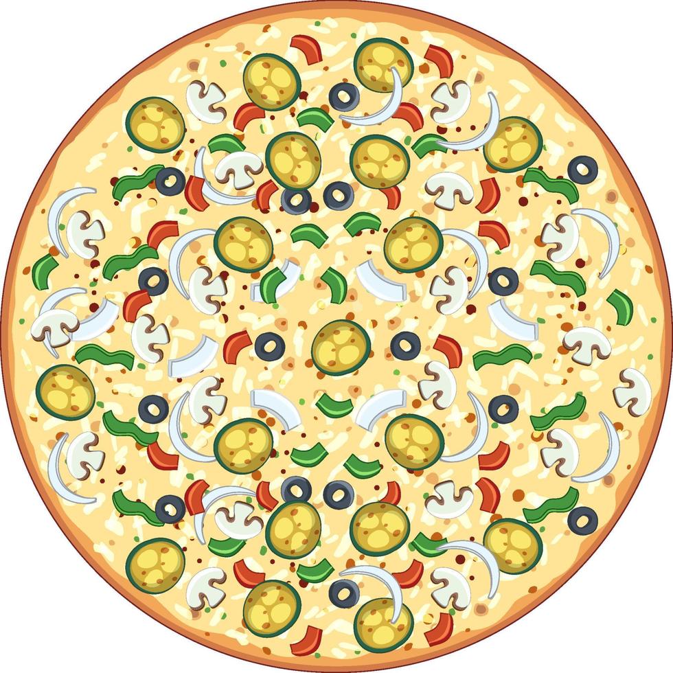 Top view of cheeze pizza on white background vector