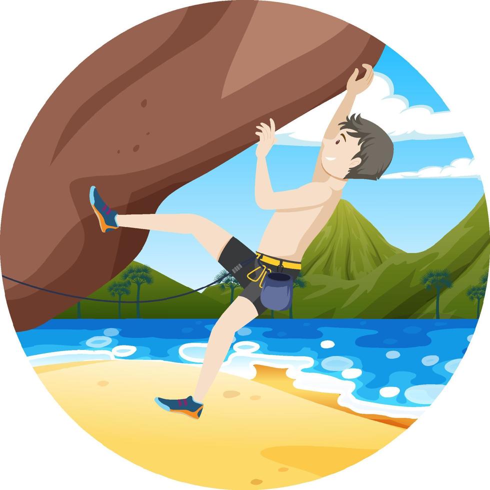 Rock climbing badge isolated vector