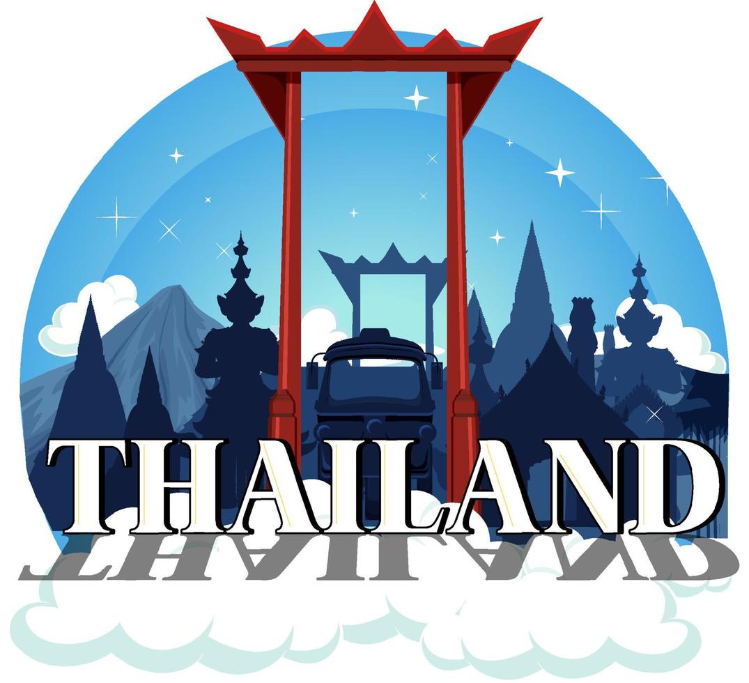 Giant swing Thailand attraction and landscape icon vector
