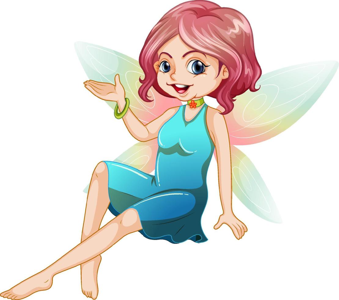 hermoso personaje de dibujos animados de niña hada vector