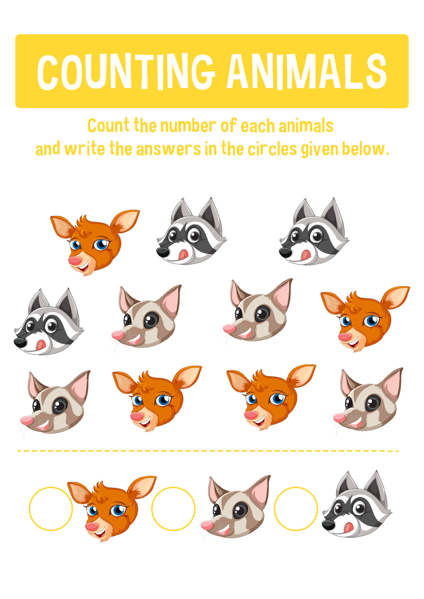 Worksheet design for counting animal 7012520 Vector Art at Vecteezy Worksheet design for counting animal 7012520 Vector Art at Vecteezy