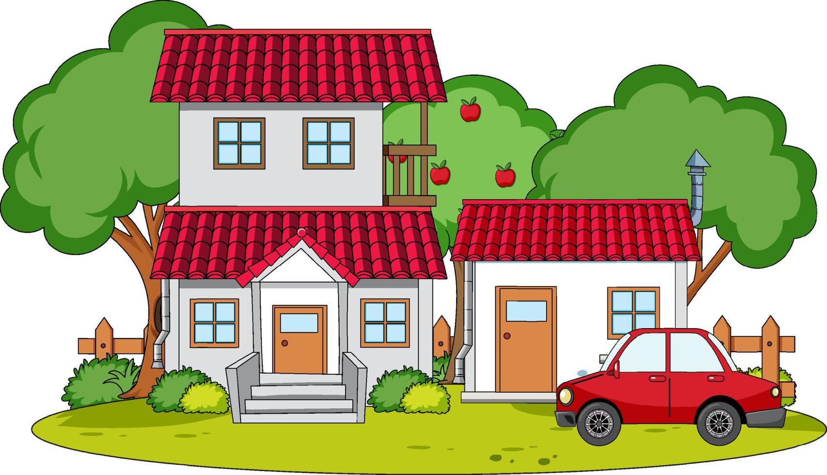 Doodle house cartoon design vector