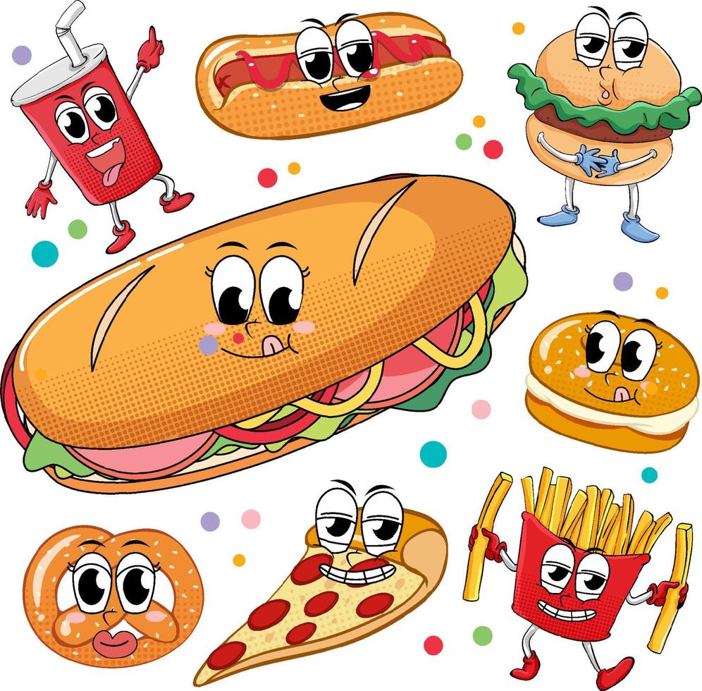 Seamless background with food theme vector